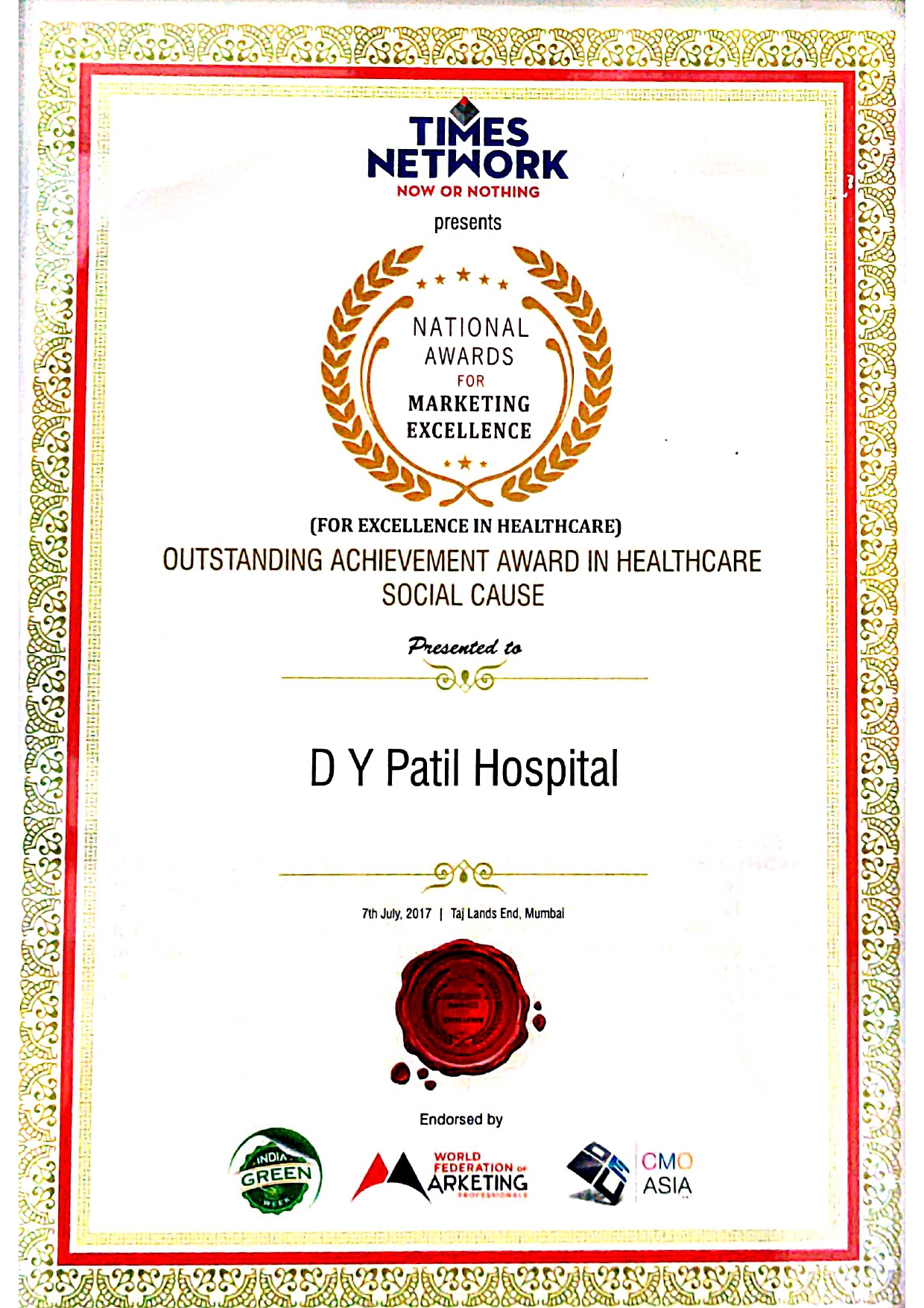 Certification – DY Patil Hospital